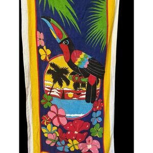 Vintage Cobra colorful toucan beach towel